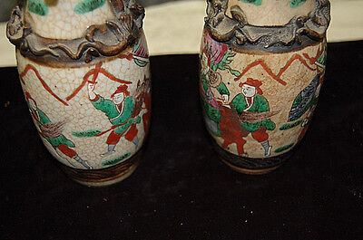 Vases Kangxi Period Style Pair of Crackled Enamel Glaze Antique circa 1890 S3380 Без бренда - фотография #7