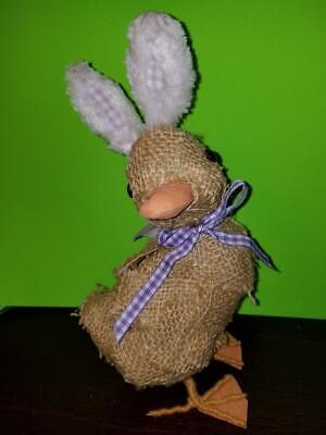 NEW SET OF 3 11" FOAM DUCKS WITH EASTER BUNNY EARS IN BURLAP TABLE DECORATIONS Без бренда - фотография #8