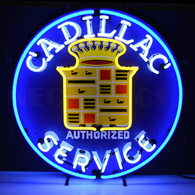 Neon Sign Cadillac Service Escalade Garage wall lamp GM 1959 Coupe De Ville 24" Без бренда