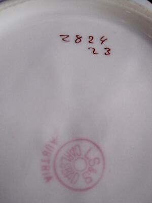 LS S Straus Carlsbad Austria 8 piece Porcelain Bowls Leaf Mold Gold Pink 2824-23 Carlsbad 2824 23 - фотография #12