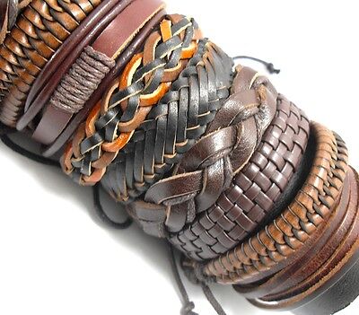 20pcs Mix Genuine Leather Bracelets Men's Wristbands Manmade Wholesale Jewerly Unbranded - фотография #6