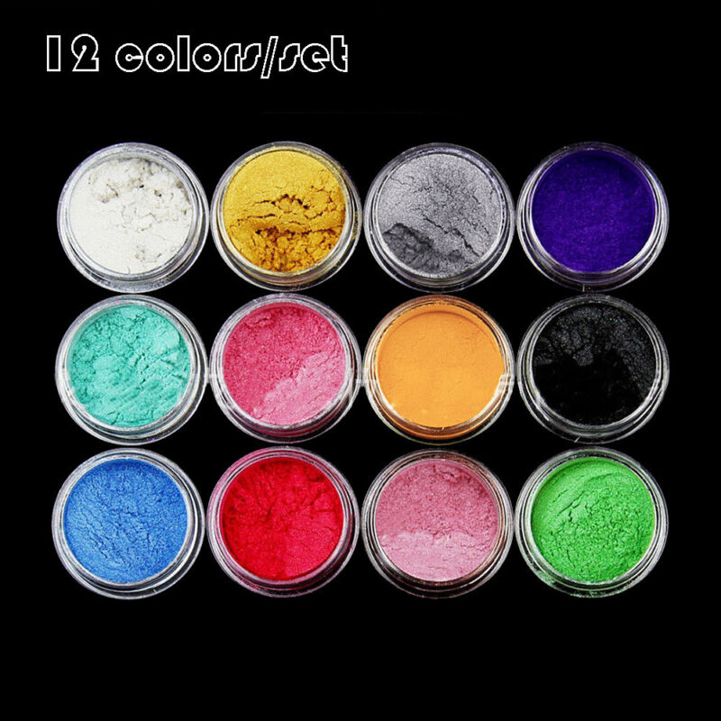 12PCS Natural Mica Pigment Powder Set for Soap Cosmetic Resin Nail Colorant Dye Unbranded / Genenic