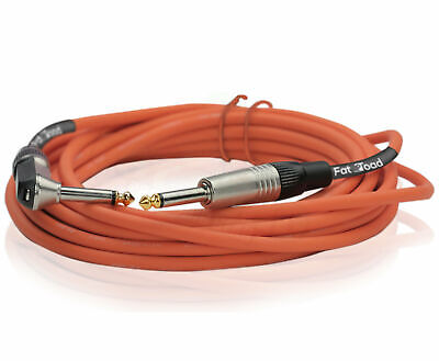 Guitar Cords Right Angle 20FT ¼  Gold Jack 4 Cables FAT TOAD Instrument AMP Wire Fat Toad U-AP2303-R-20FT (4) - фотография #3