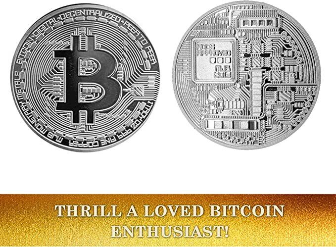 10Pcs Physical Bitcoin Coins Commemorative Silver Plated Bit Coin Collectible US Без бренда - фотография #5