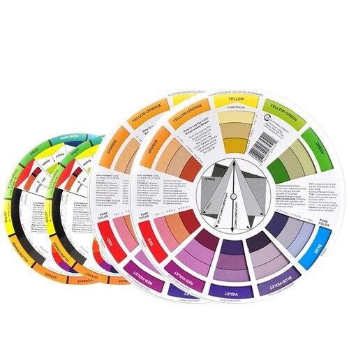 2) Large + Pocket Color Wheel Chart Painting Mixing Guide 2 SIDES  w/ Gray Scale Color Wheel alphawheel - фотография #5