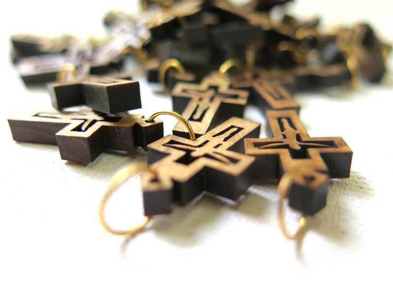  Wood Olive HandMade Cross Pendants Necklace Holy Land Bethlehem Crosses Rosary Без бренда - фотография #9