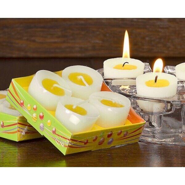 EASTER Wax CANDLES Looking like Cut in Half Egg -Set of 4 BARTEK CANDLES KKI9