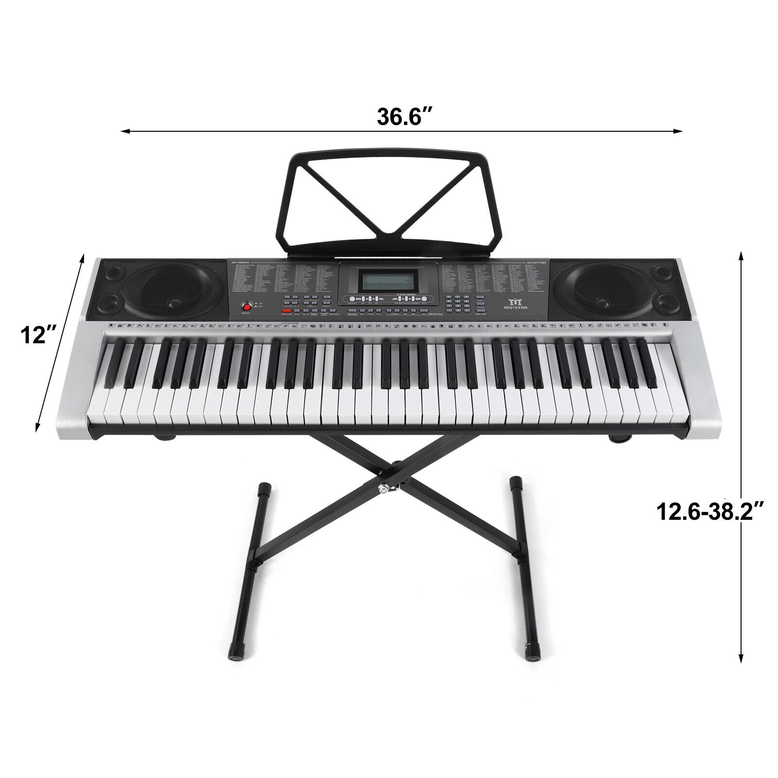 New Portable 61 Key Electronic Keyboards Piano LCD Screen w/Headphone,Microphone Mustar S6010300 - фотография #2