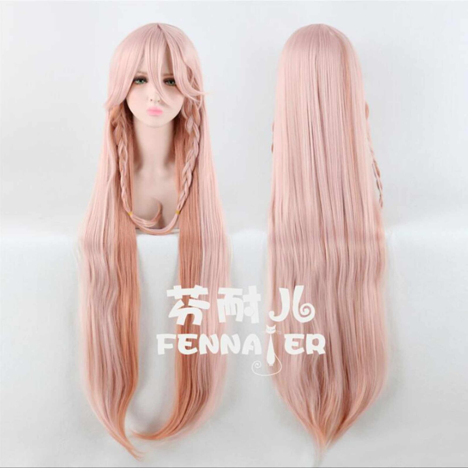 Peach pink girl gradual change long straight hair cosplay wig high-temperature Unbranded - фотография #2