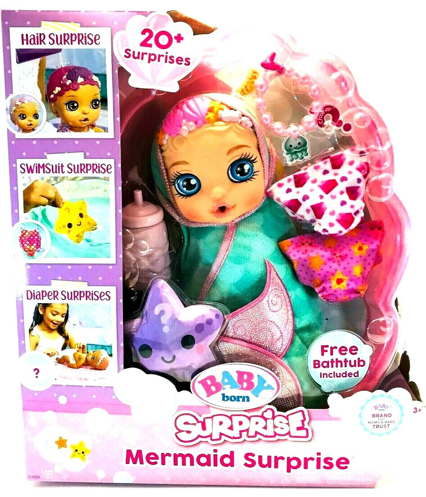 Baby Born Surprise Mermaid Surprise – Teal Towel with 20+ Surprises BRAND NEW Baby Born 917691