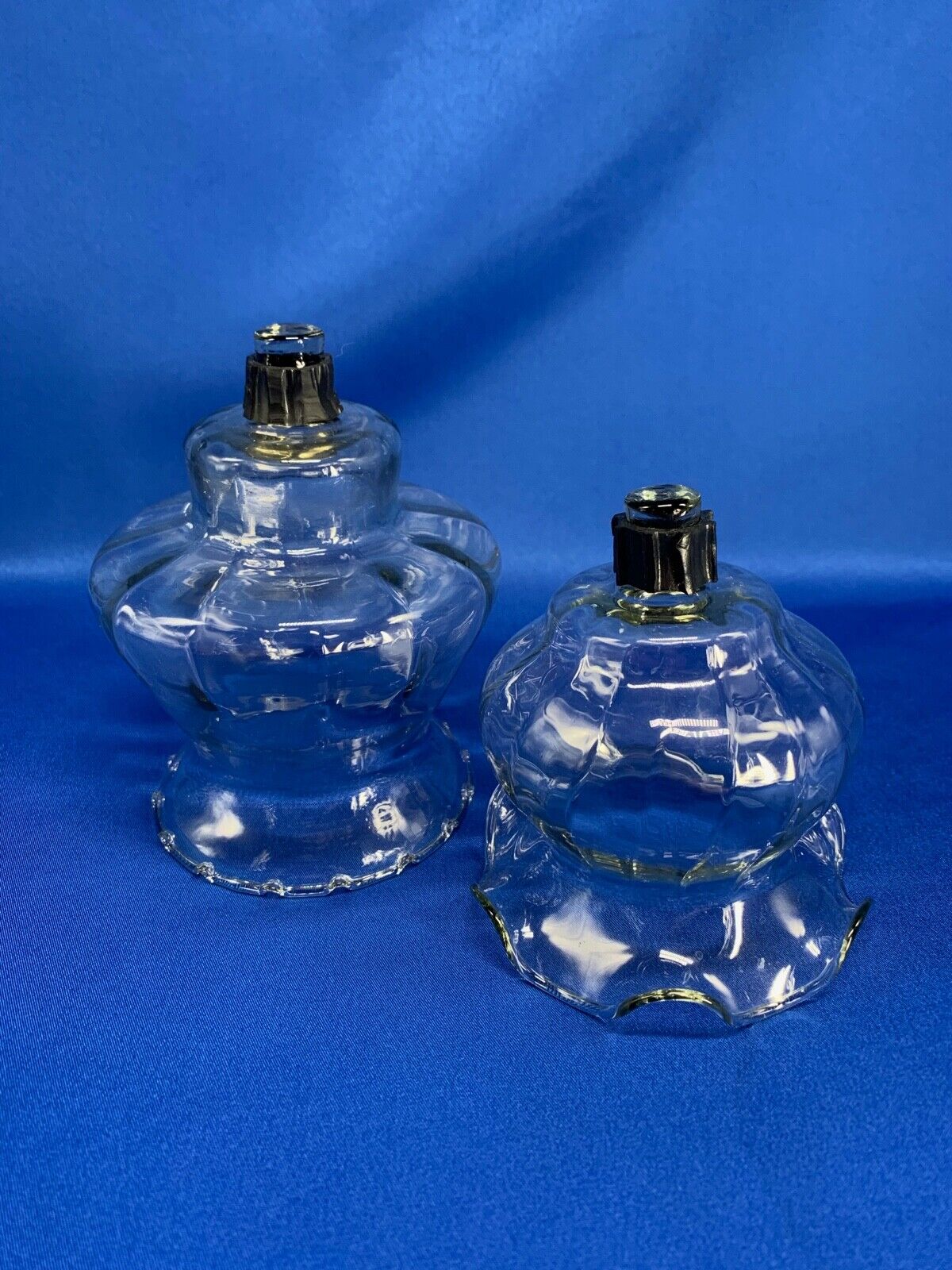 2 Clear Glass Votive Tea Light Candle Holders Unbranded