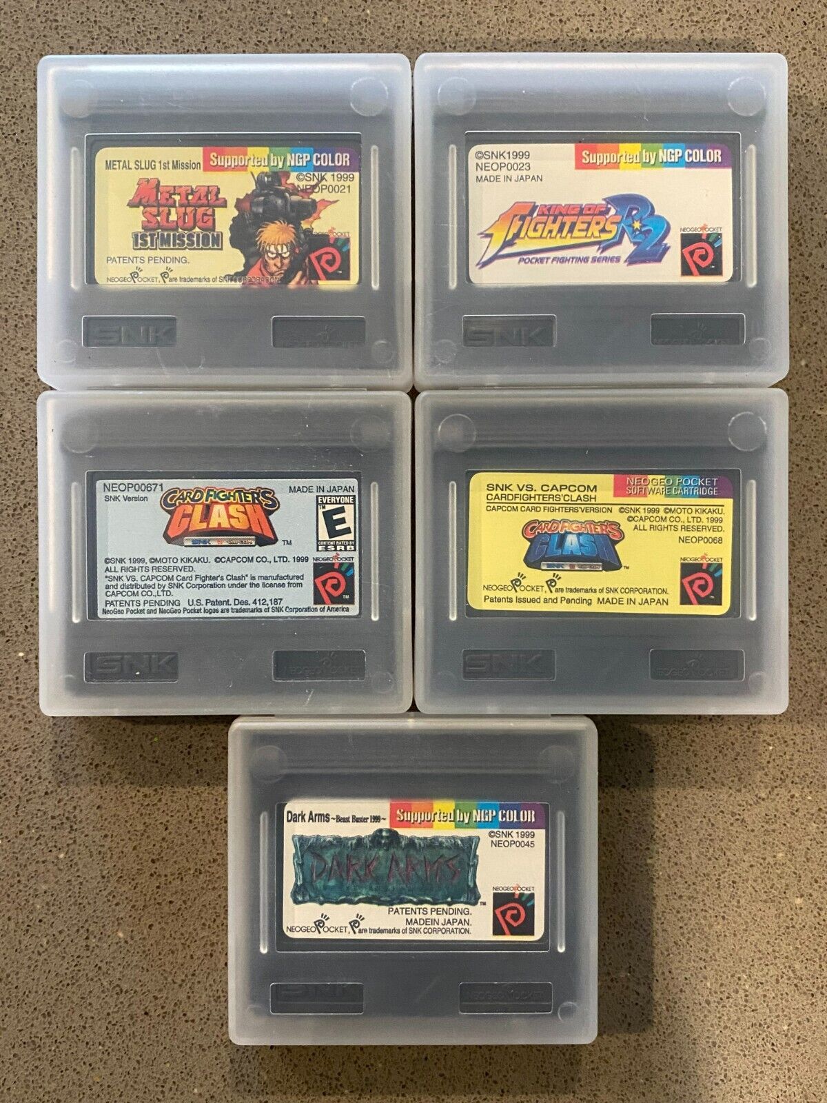 LOT of 5 NEO GEO Pocket Color games Tested and in Mint Condition NGPC Без бренда