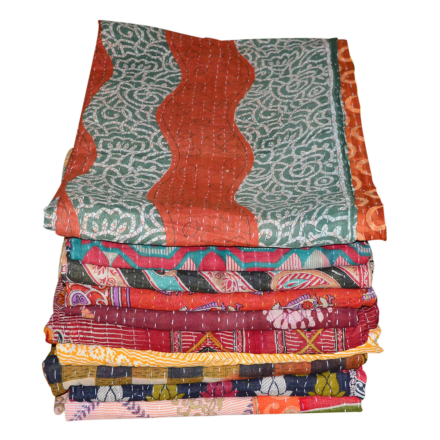 Wholesale Lot 10 PC  Assorted Designs Multi Patchwork Vintage Cotton Bedspreads Handmade Does Not Apply