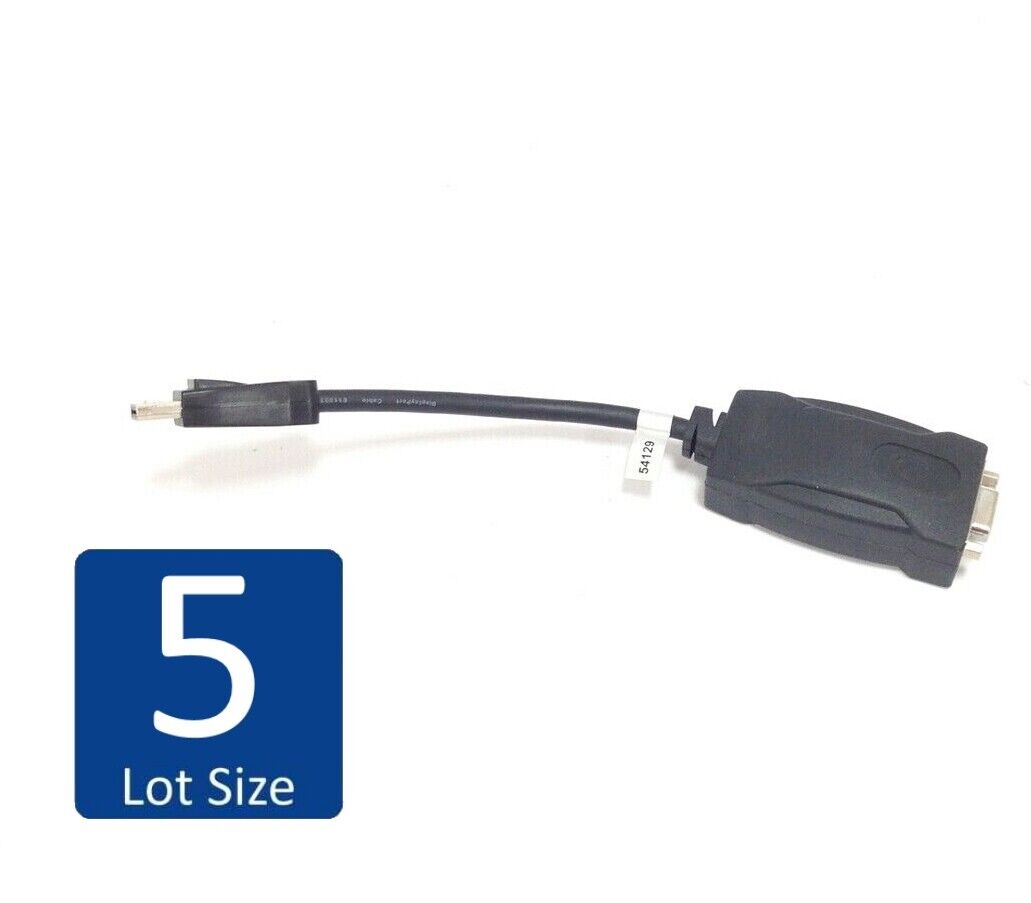 Lot of 5 C2G 8in DP-M to VGA--F Black Dongle Adapter 54129 E119932 Cable C2G 54129