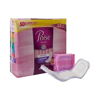Poise Female Incontinent Pad Long Length 15.9" L 34104 Ultimate Supreme 90 Ct Poise 34104