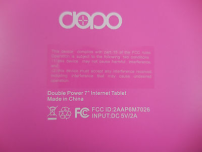 Double Power GS Series EM63-PNK 7" 8GB Android 4.1 Wi-Fi Tablets Pink Lot of 3 Double Power EM63-PNK - фотография #5