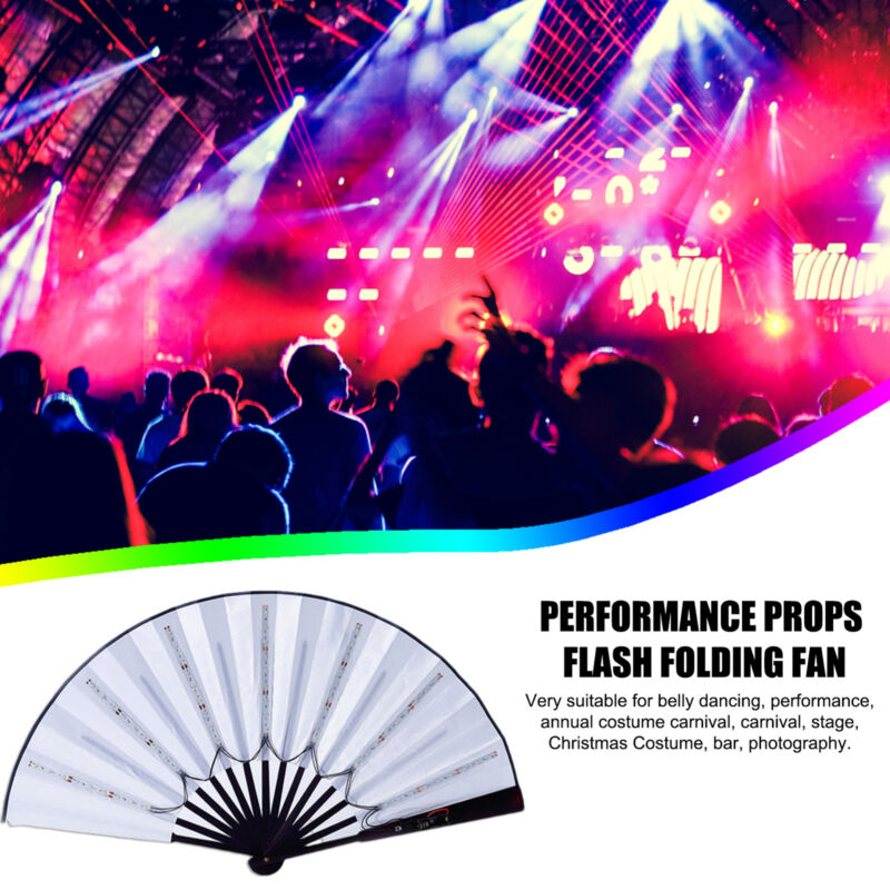 1*Bar fan ins glowing bungee fan party props flash folding fan (without battery) Без бренда - фотография #5