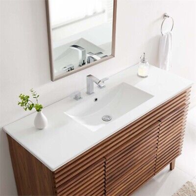 Maklaine Contemporary 48" Style Ceramic Bathroom Sink in White Без бренда M-4960-2728552 - фотография #2