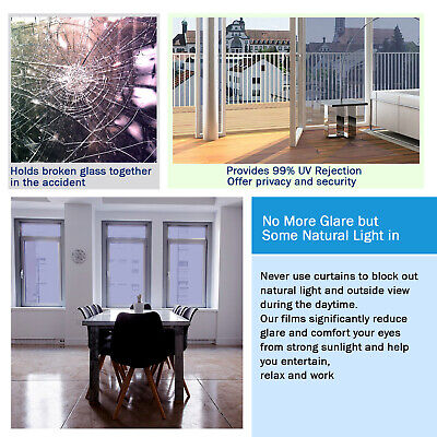 24"x15ft 20% Window Film Privacy Reflective One Way Mirror Tint Home Office UV AtoZ - фотография #4