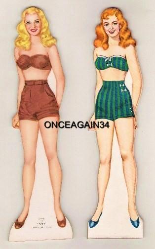 VINTAGE UNCUT 1950's MARY HARTLINE/MARY SUE PAPER DOLLS~#1 REPRO~2  SETS~RARE!! Без бренда