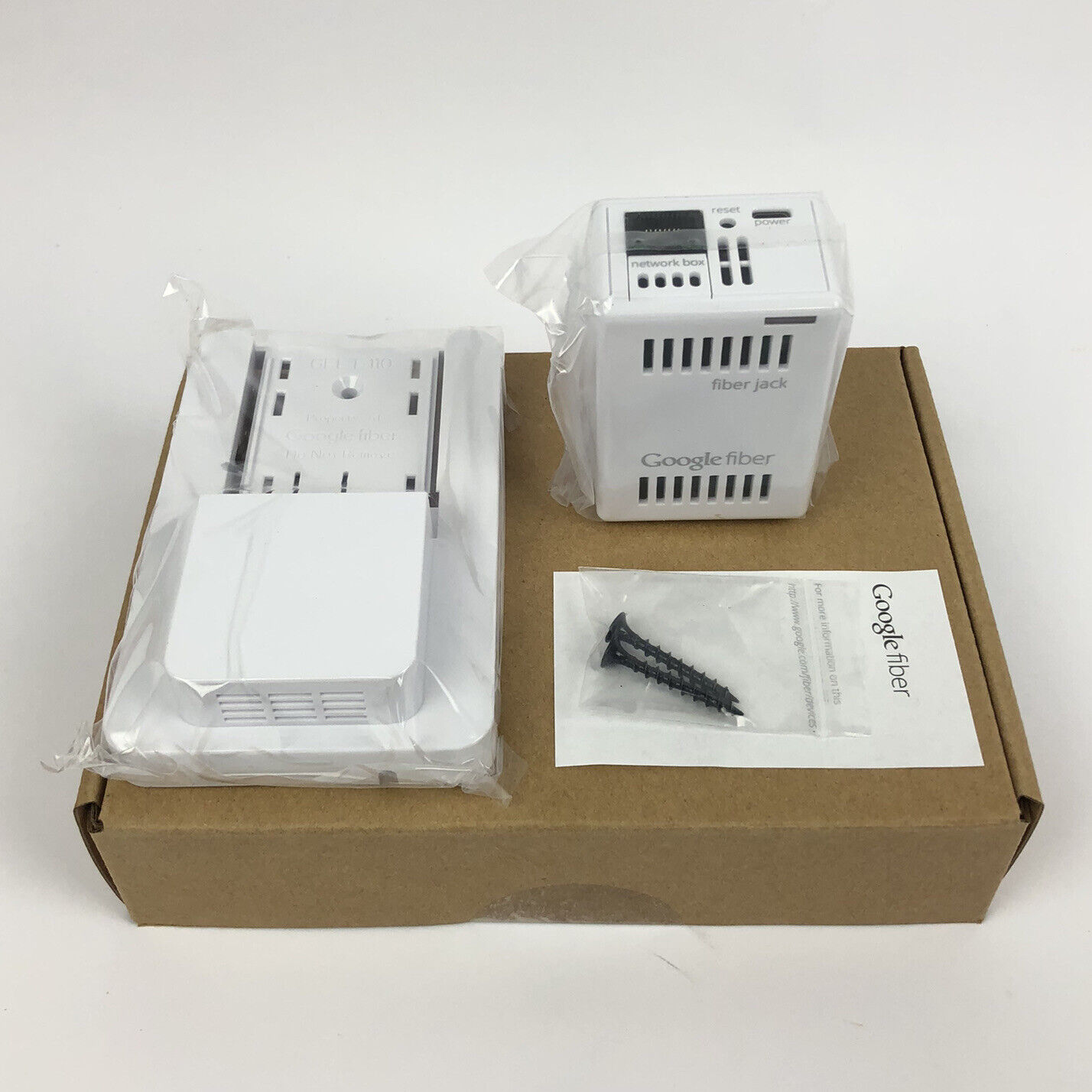 2 Google Fiber Jacks & Base GFLT110 NEW IN BOX SEALED From Manufacturer Google Fiber 86003010-07