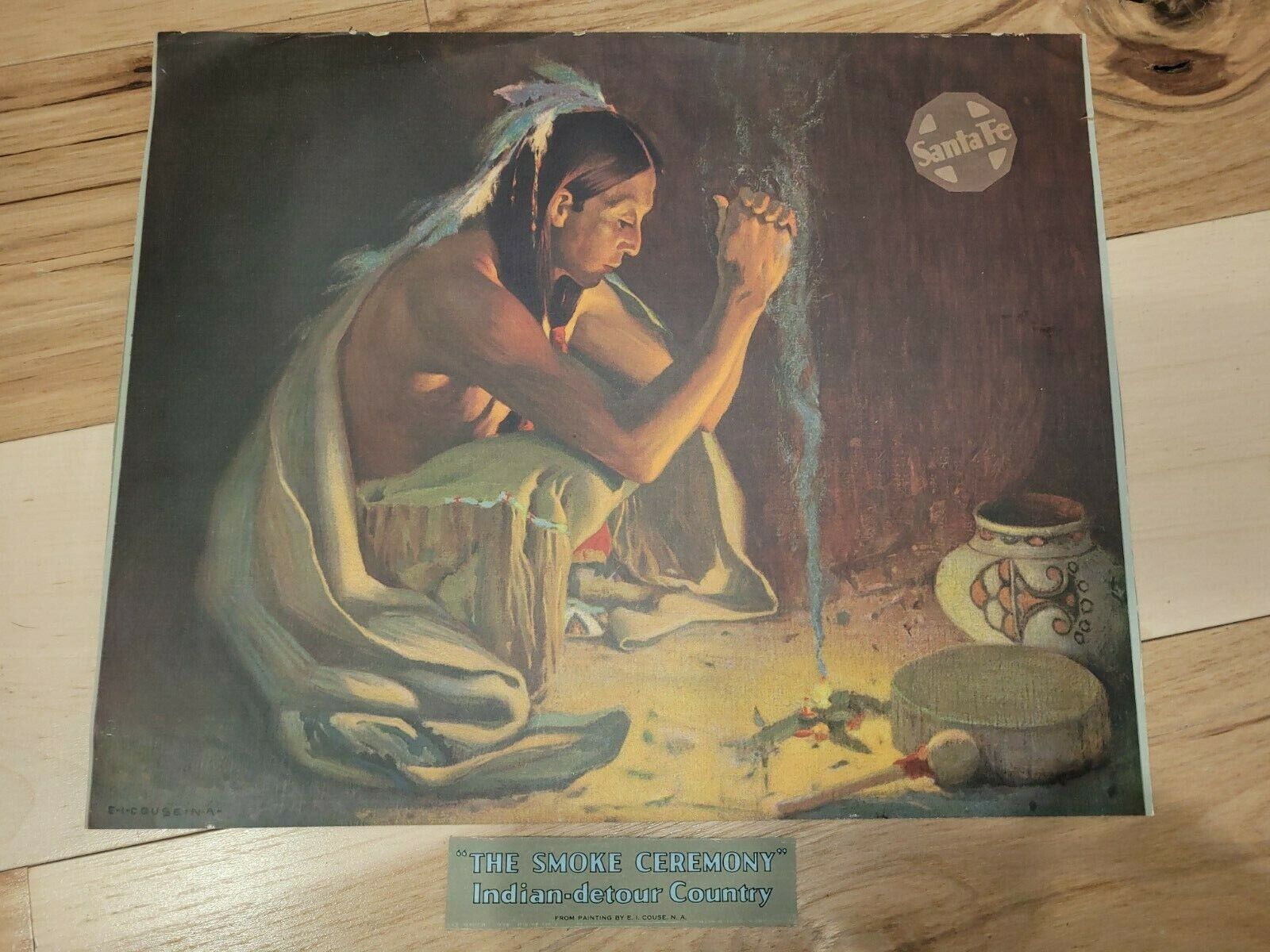 Set Of 3 1930s SANTA FE Indian Detour Country Calendar prints E. Irving Couse Без бренда - фотография #2