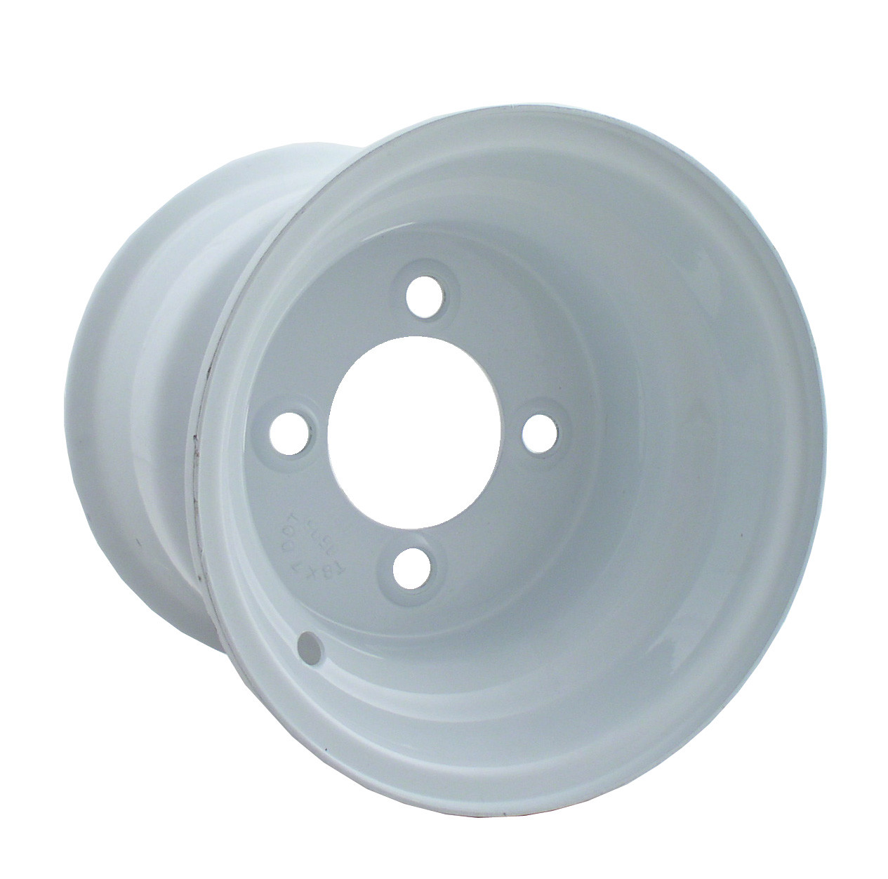 Set of 4 Golf Cart Wheels 10x7 White Steel Wheels With 3:4 Offset Aftermarket Products 1724
