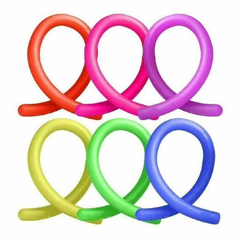 6Pcs Stretchy Noodle String Neon Kids Childrens Fidget Stress Relief Sensory Toy 6pcs/lot Soft China Does not apply - фотография #5