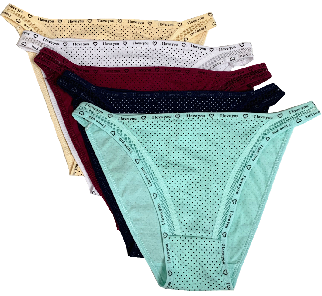 New 5 Women Bikini Sexy G-String Thongs Panties Hipster Cotton Underwear (#F106) MU Does Not Apply