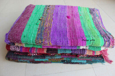 Handmade Recycled Fabric Rag Rug Carpet Runner Large Chindi Area Rugs Boho Decor Decor Does Not Apply - фотография #2