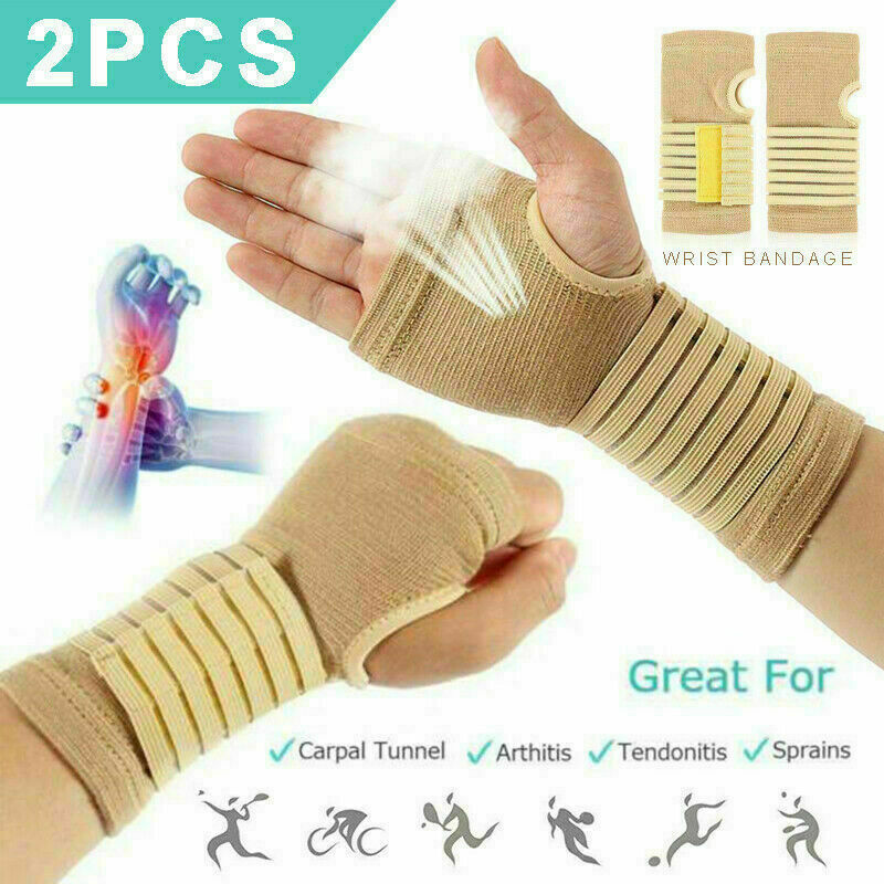 2x Weight Lifting Training Wraps Wrist Support Gym Fitness Cotton Bandage Straps Unbranded Does Not Apply - фотография #2