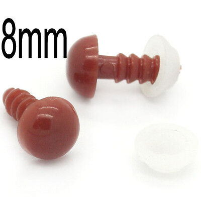 300 pcs plastic coffee doll safety eyes 8mm for bears crafts sewing crochet Woodenparts