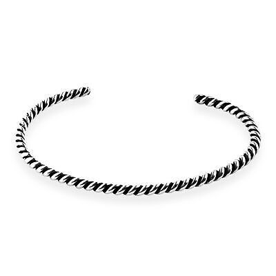 Handcrafted Spiral Twisted Sterling Silver Cuff Bracelet AeraVida