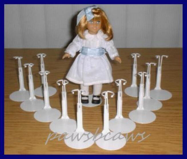 One Dozen 12 Miniature Doll Stands fits 6" MINI AMERICAN GIRL Chelsea Dawn Kaiser 1101