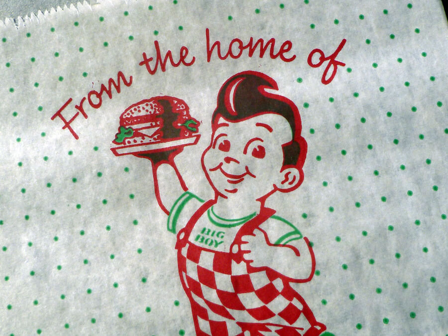 ~ RARE & vintage Bobs BIG BOY wax HAMBURGER sandwich BAG ~ lot of 6 UNUSED NOS Big Boy