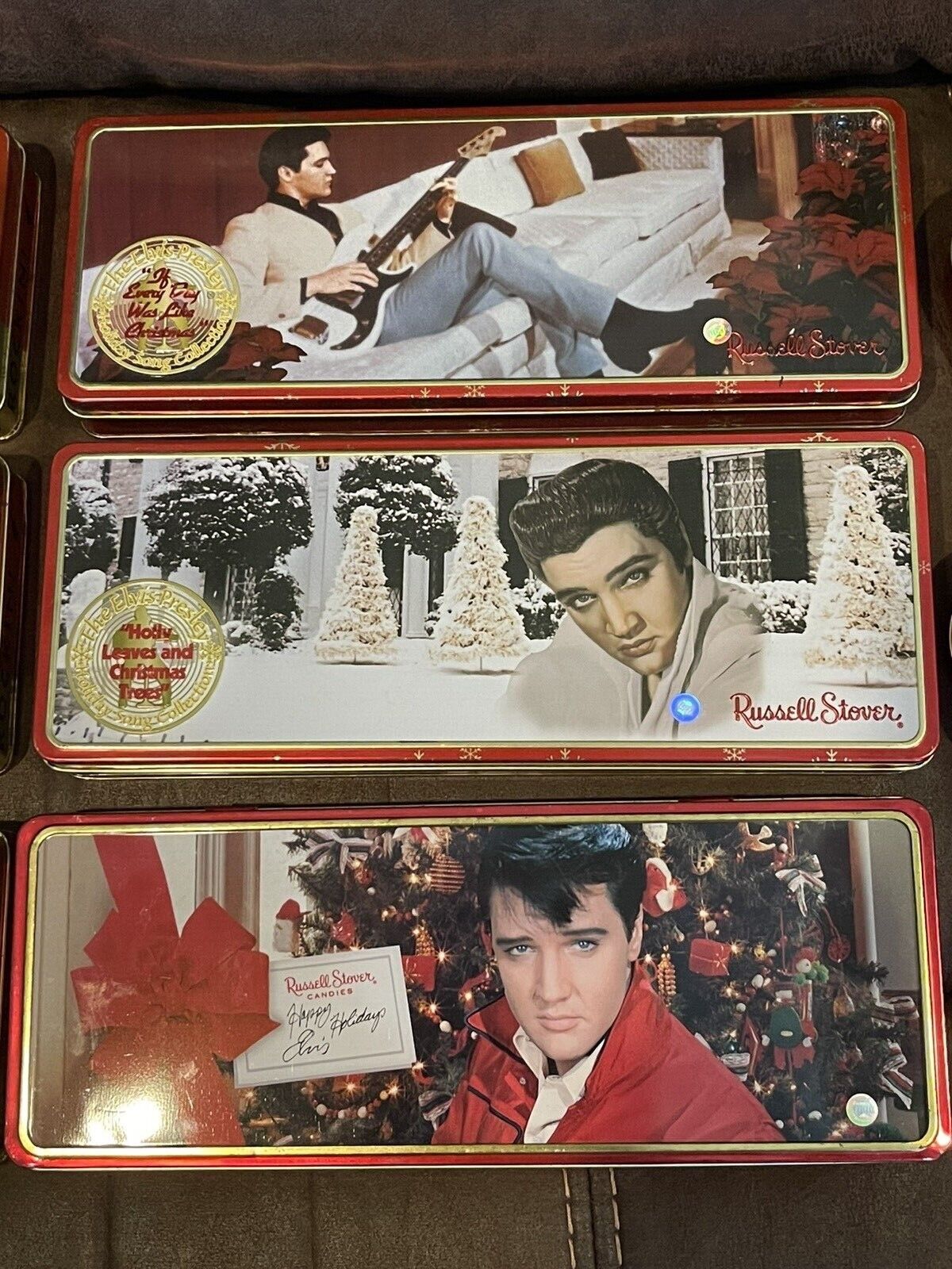 Elvis Presley LOT (10) Russell Stover EMPTY TINS Christmas,20th Anniv.,Valentine Без бренда - фотография #4