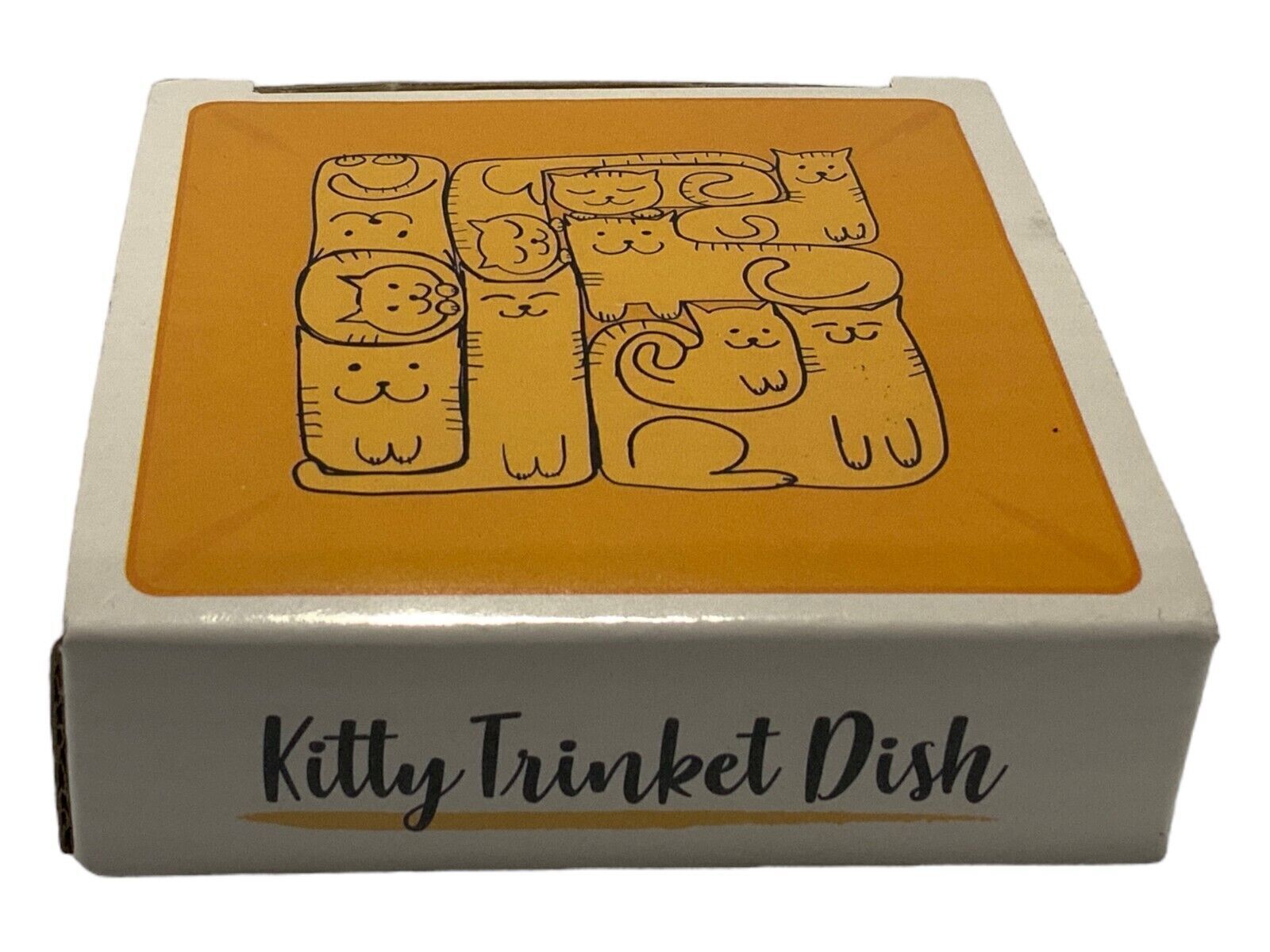 Cat Lady Box orange kitty cat trinket tray 3" Без бренда - фотография #3