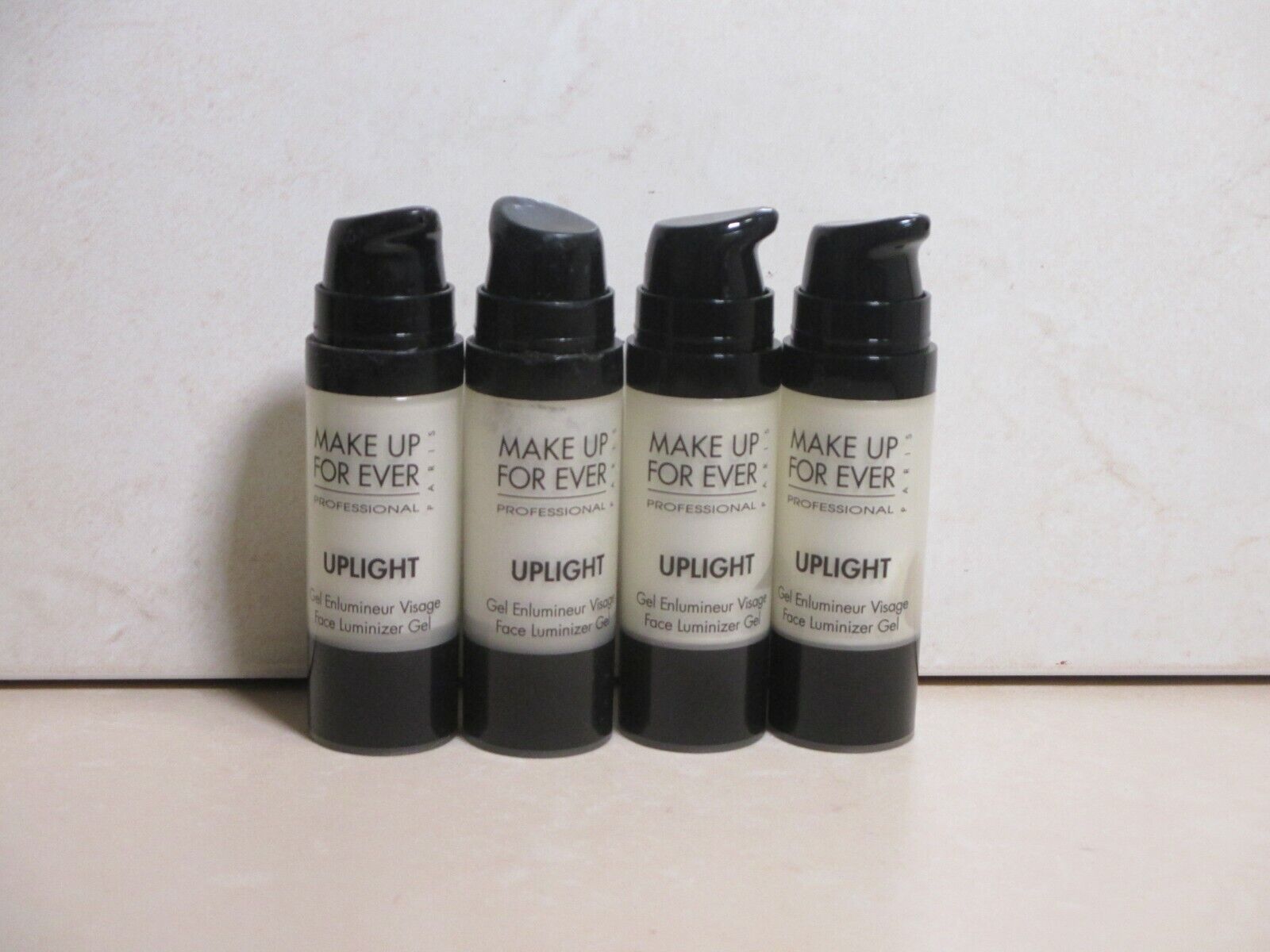 MAKE UP FOR EVER UPLIGHT FACE LUMINIZER GEL 21 0.55 OZ ~ 4 PIECE LOT ~ NO CAP MAKE UP FOR EVER DOES NOT APPLY