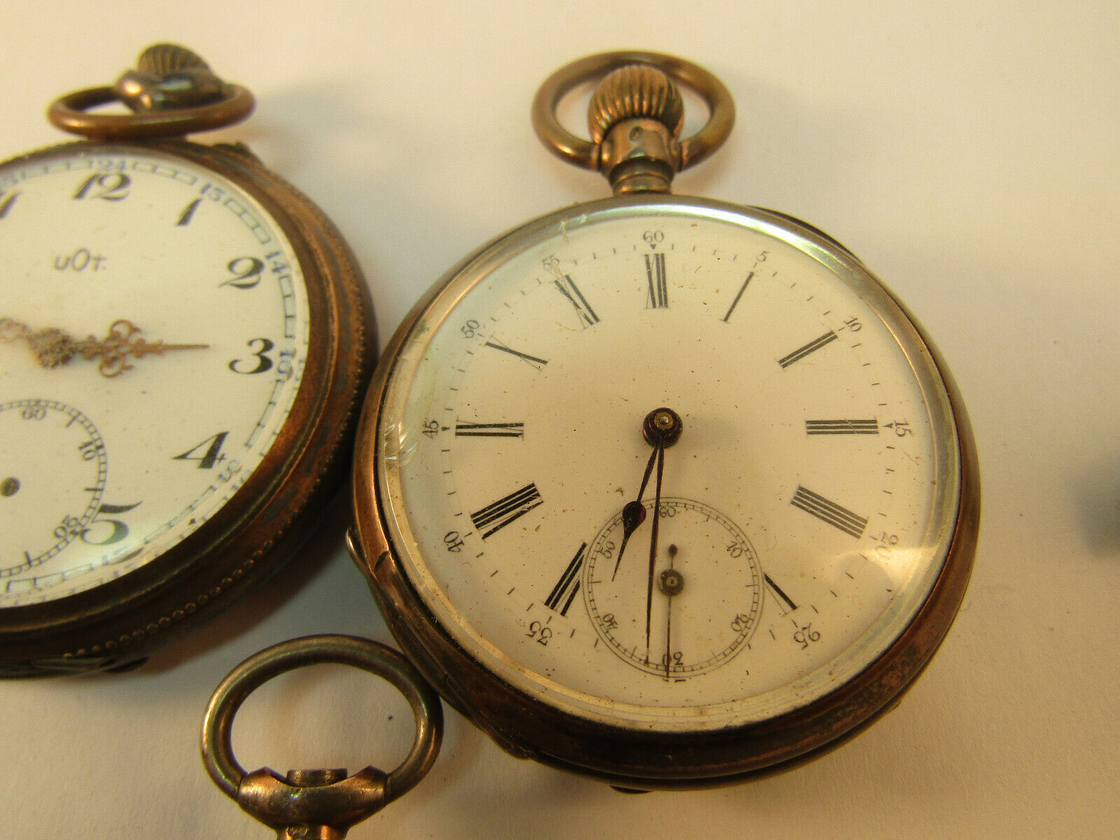 SILVER STEM WIND ANTIQUE POCKET WATCHES FOR RESTORATION OR PARTS SPW-05 E.B. LEVANT - фотография #4