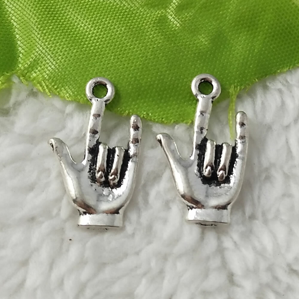 Free Ship 184 pcs tibet silver hand charms pendant 21x13mm B5246 LCWR Does not apply