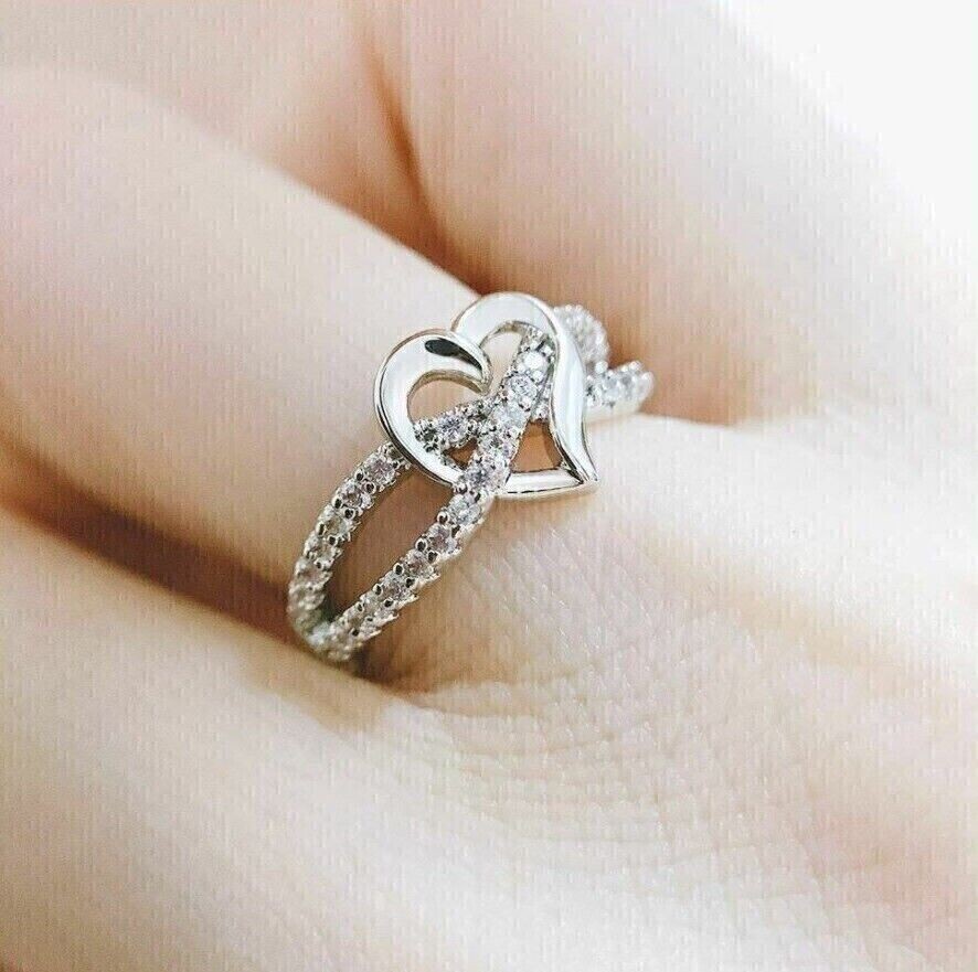 2 CT Round Cut Real Moissanite Anniversary Cross Ring 14k White Gold Plated Mahalaxmi Jewelry - фотография #4