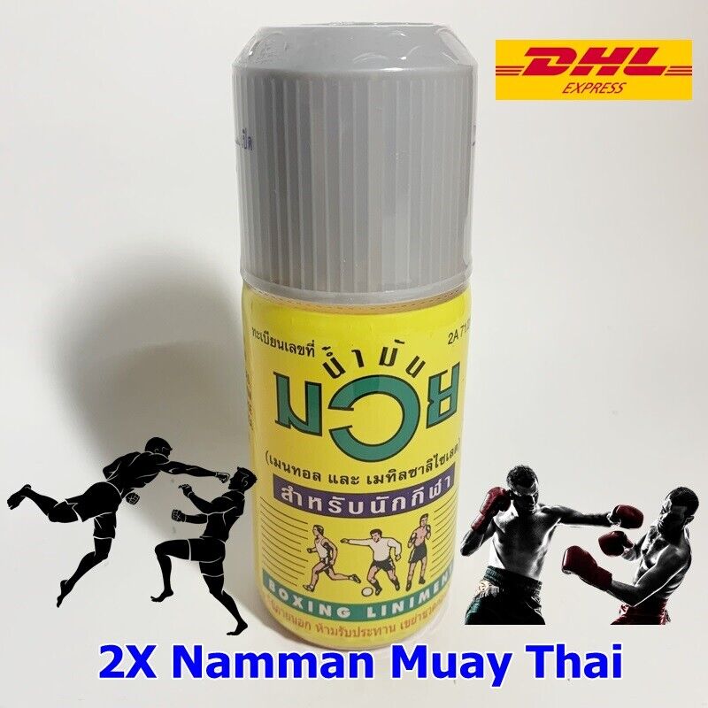 2x Muay Thai Boxing Liniment Namman Muay Kickboxing Oil Muscular Pain 120 cc. Namman Muay Does Not Apply