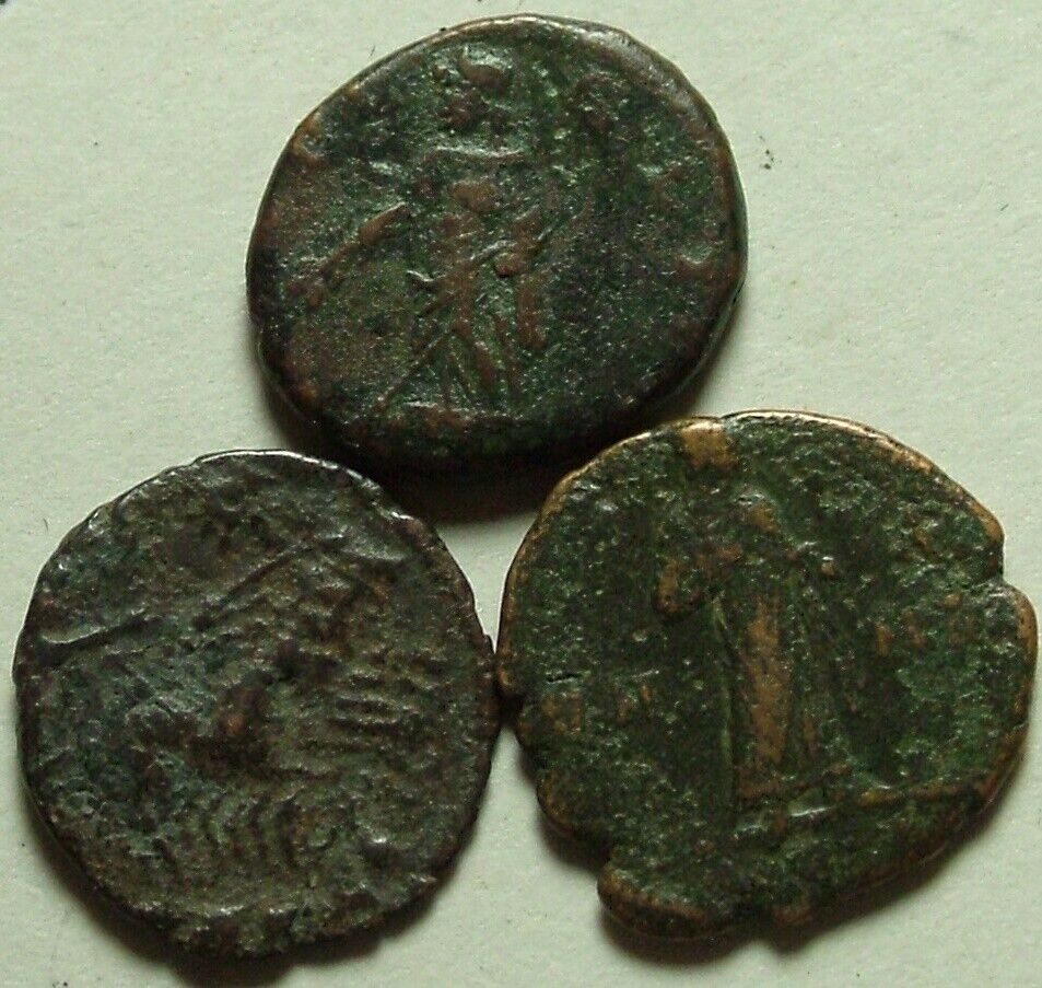 Lot 3 Ancient Roman coins Postumus issues Helena Pax Veiled Constantine quadriga Без бренда - фотография #7
