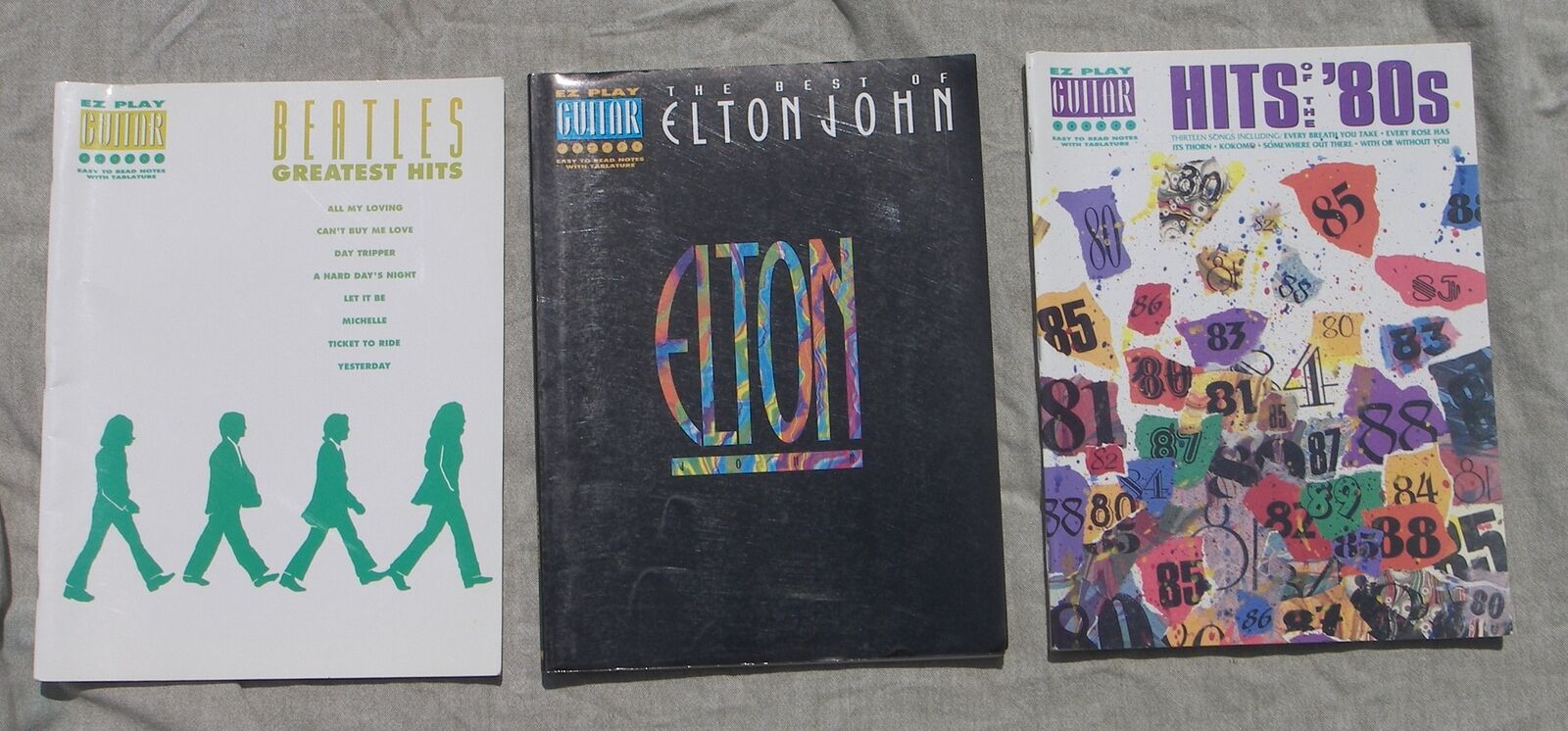 3 Songbook GUITAR Hits of the '80s Best of Elton John Beatles Greatest Hits Без бренда