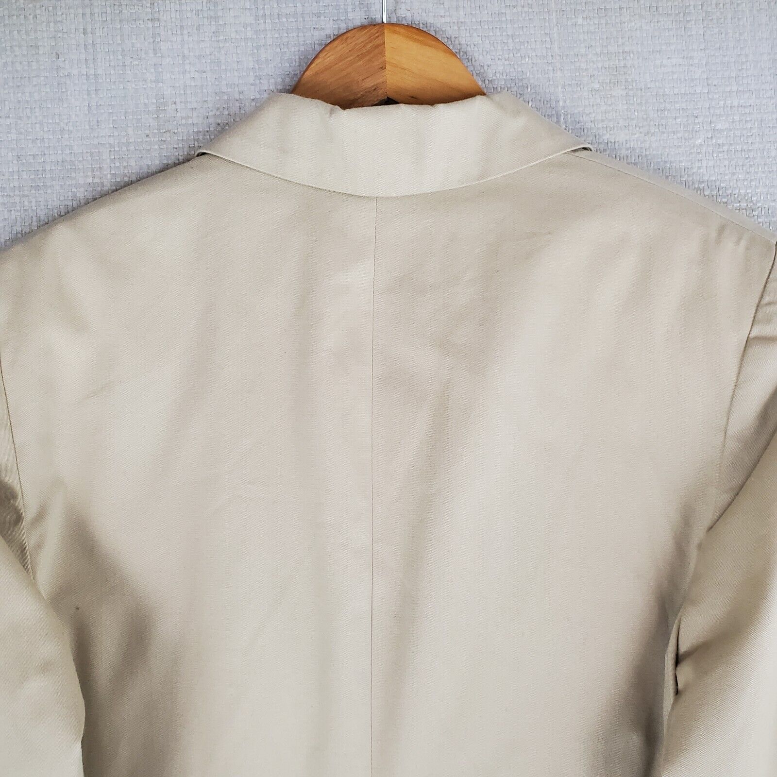 NEW VTG LANDS END Deadstock Womens Size Medium Blazer Jacket Made in USA Khaki Lands' End long sleeve cuff collar, button front pockets, notch lapel, three 3 button, blazer sportcoat jacket, vintage, made in usa america, women's size, twill - фотография #5