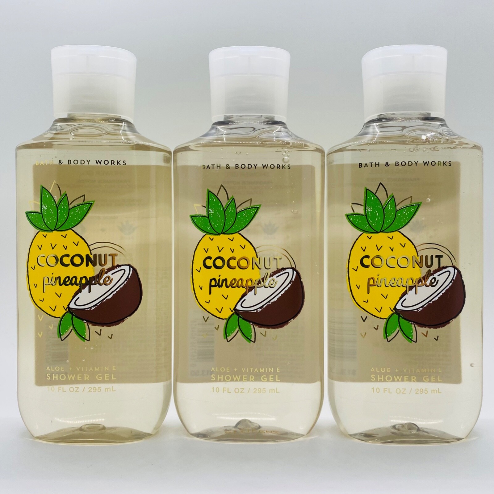 3-Pack Bath & Body Works COCONUT PINEAPPLE Shower Gel Wash 10 fl.oz 295 ml Bath & Body Works signature collection - фотография #5