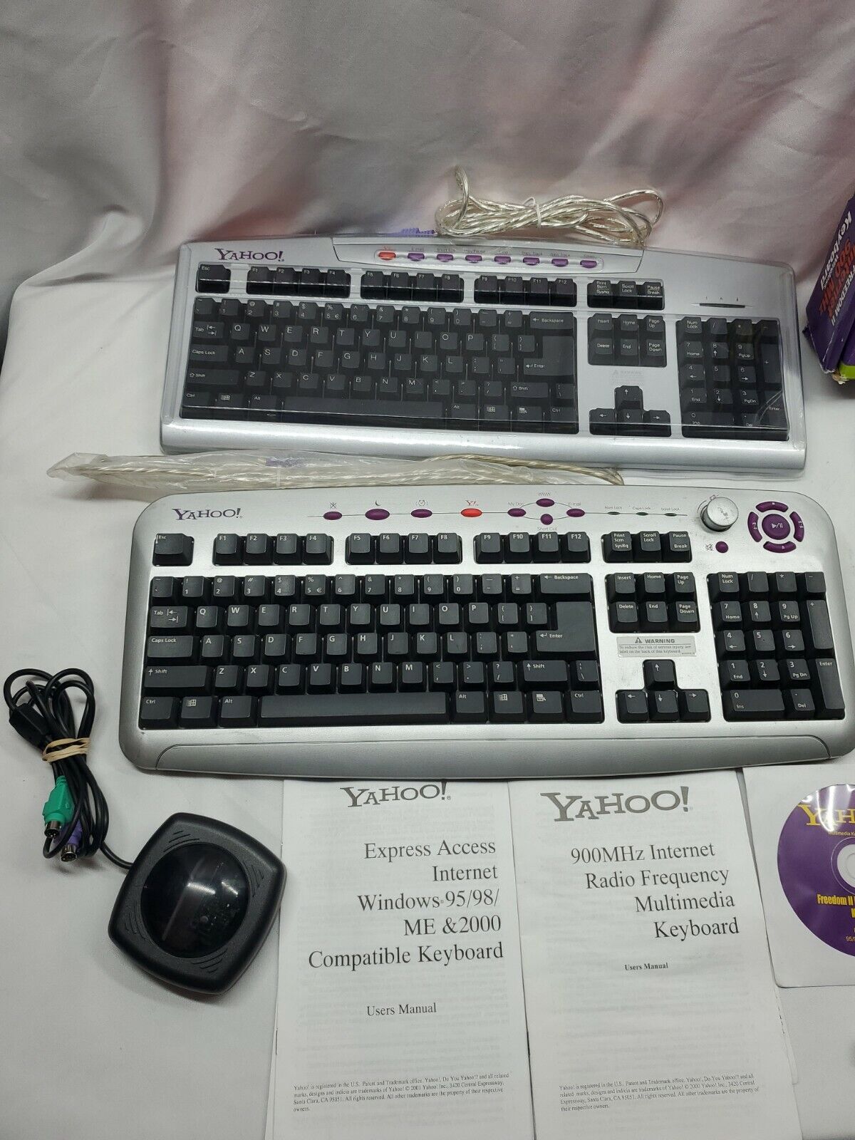 Yahoo! Direct Access Internet Keyboard Vintage lot wired & Wireless mouse yahoo Does Not Apply - фотография #2