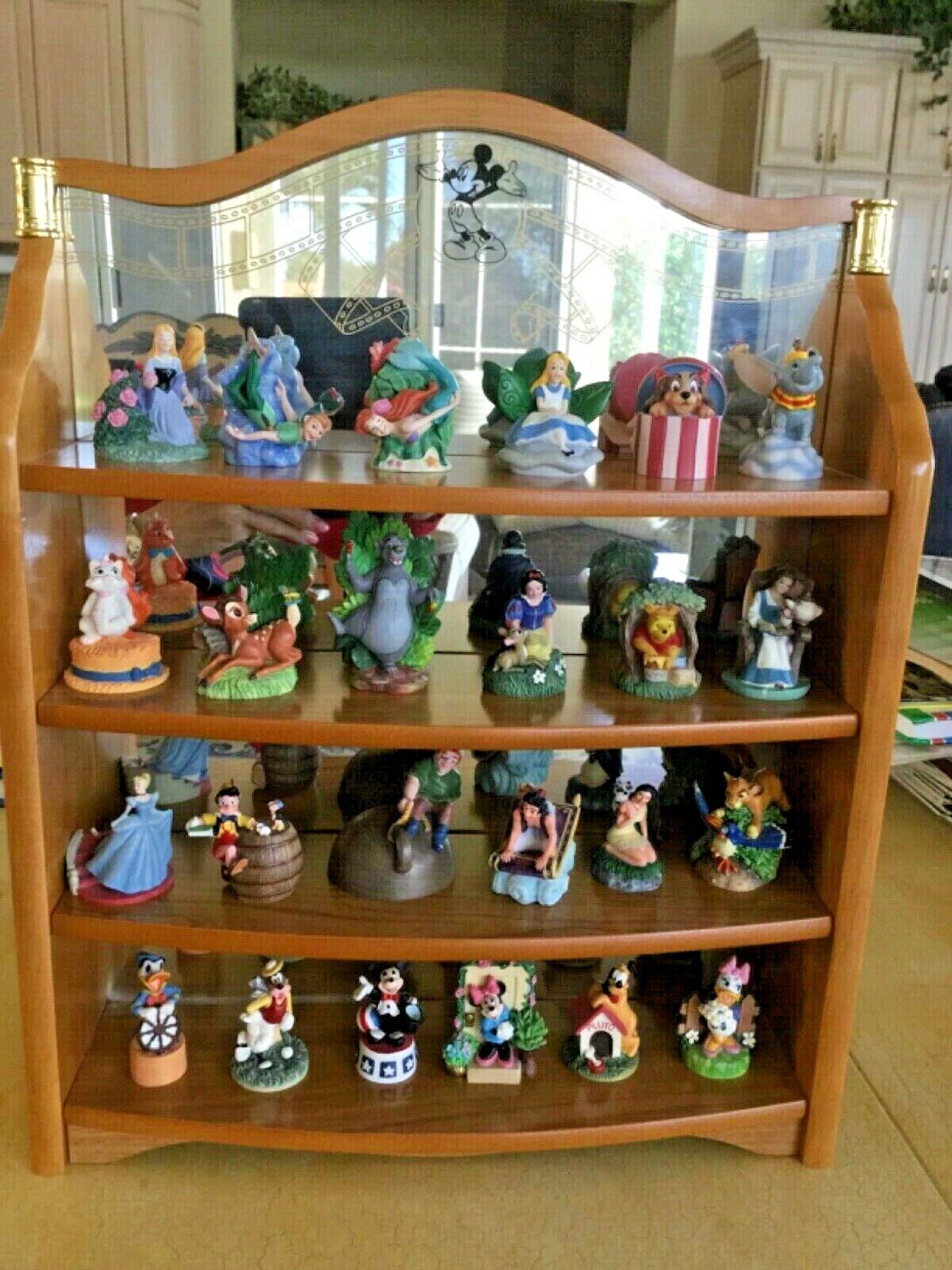 Disney Magic Thimble Figurine Collection, all 24, w/cabinet & boxes, Fabulous! Disney/Lenox