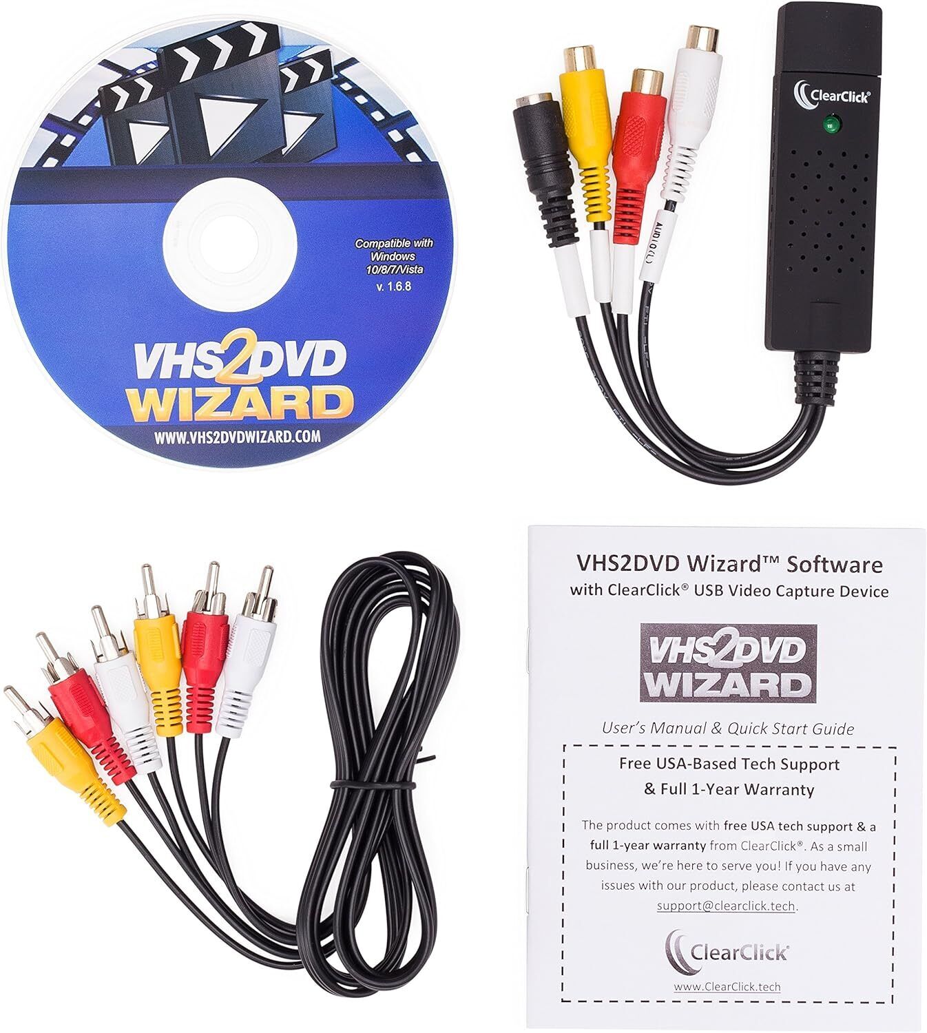 ClearClick VHS To DVD Wizard with USB Video Grabber & Free USA Tech Support  ClearClick VHS2DVD168 - фотография #3