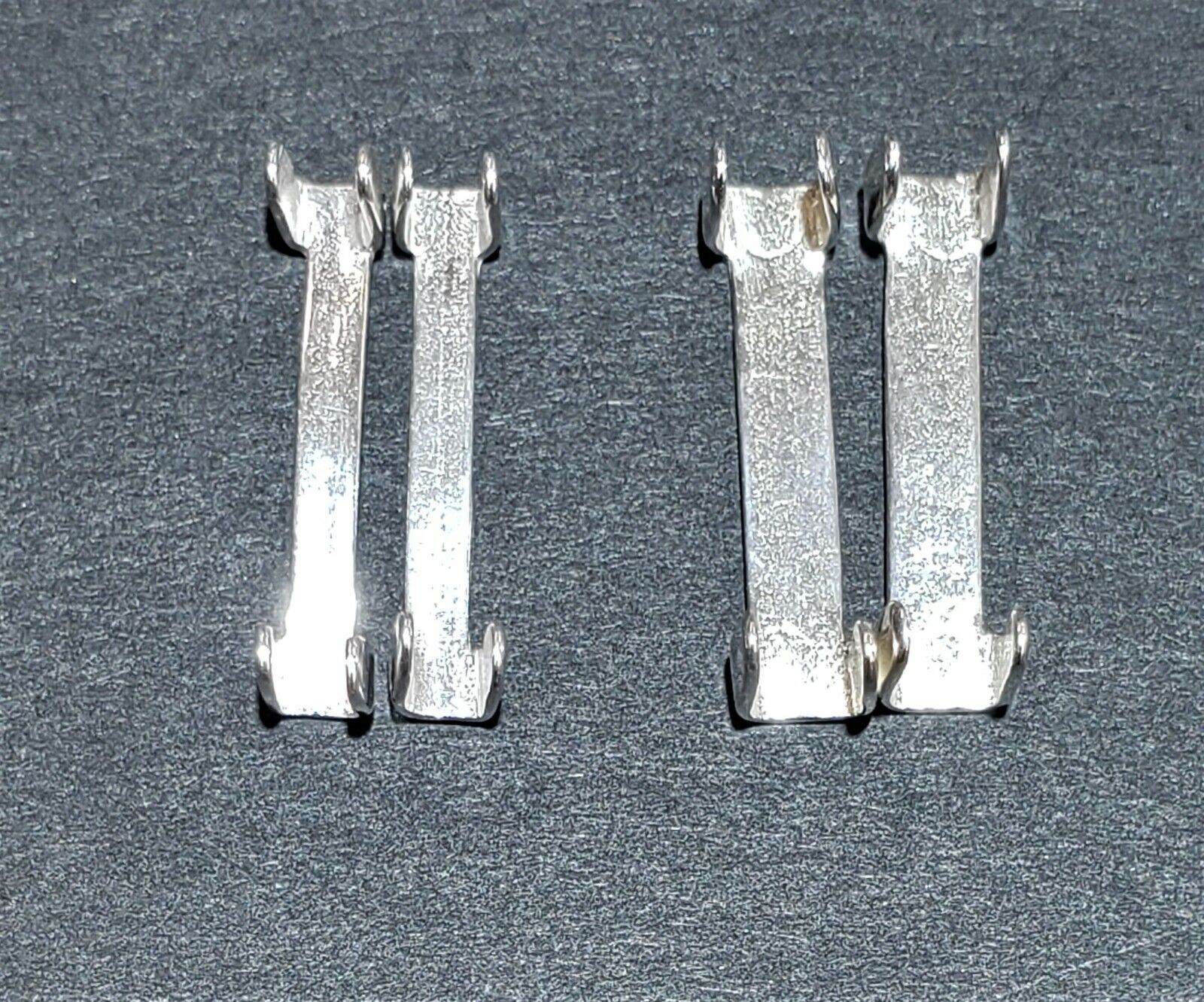 Set 4 pcs Solid Silver Ring Guard Adjuster 2x2 and 2x3 mm band Fit down 1/2 size Artistic Silver
